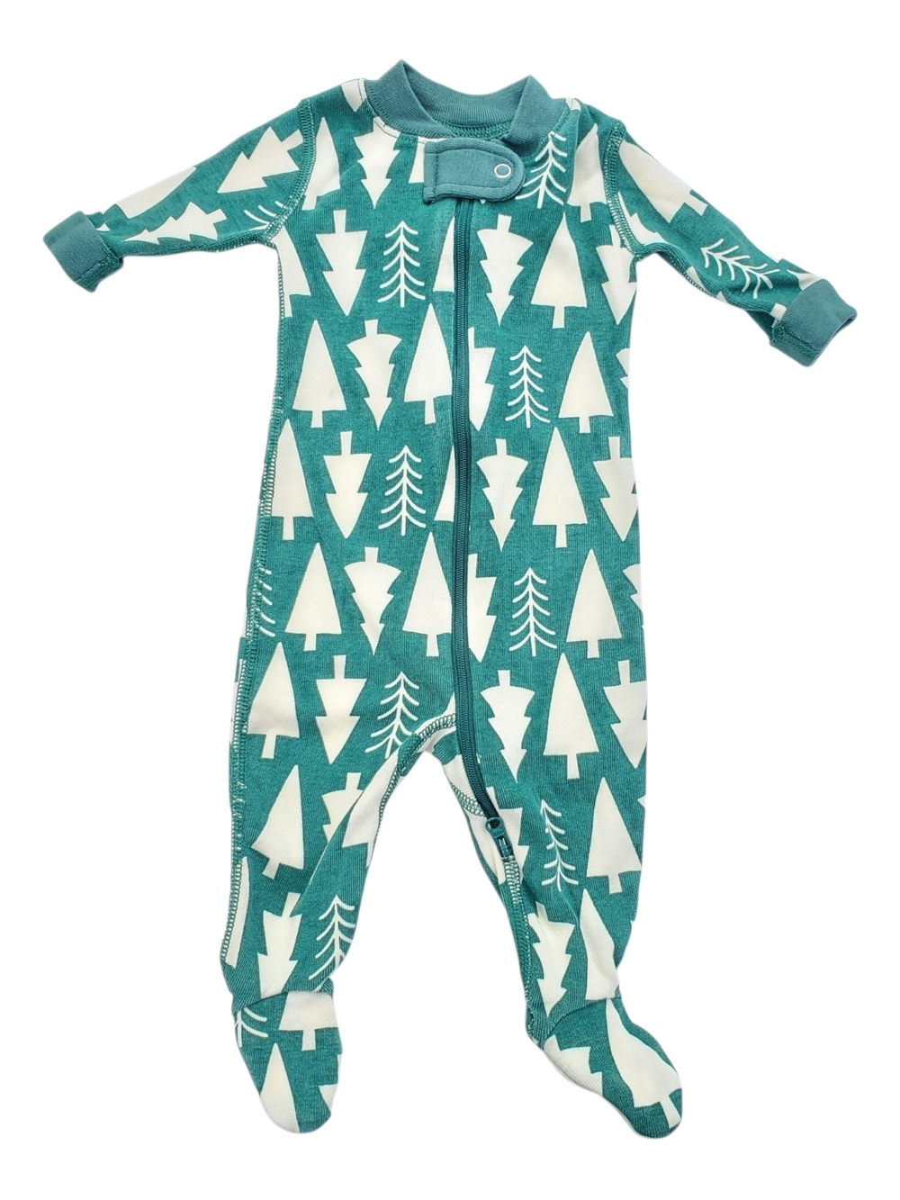 Hanna Andersson Footed Sleeper Holiday Winter Green Baby 0-3 Months